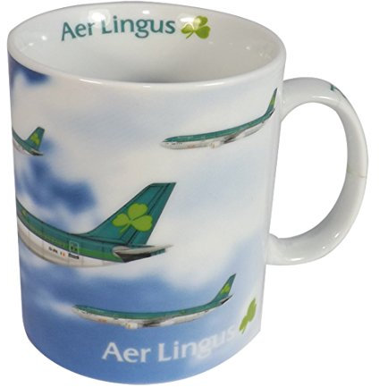Ceramic Mug Of Aer Lingus Planes Flying High In The Sky