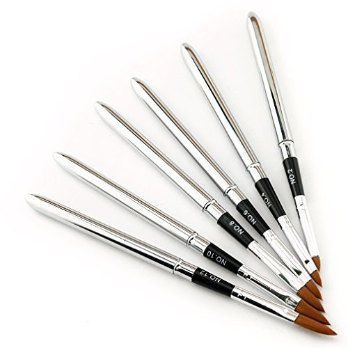 6 X Professional Acrylic Nail Art Brush Drawing Pen Detachable Lid Set