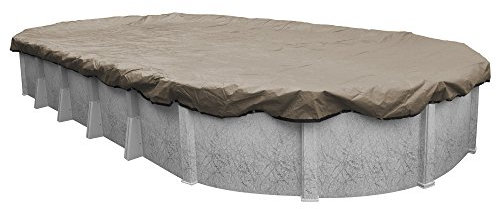 Pool Mate 601632-4-PM 20-Year Premium Winter Oval Above-Ground Pool Cover, 16 x 32-ft, Sand