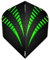 RED DRAGON Hardcore Radical Schwarz und Grün Burst Extra Dicke Standard Dart Flights - 4 Sätze pro Packung (12 Flights insgesamt)