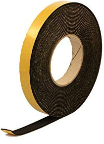 Neoprene Rubber Black Self-adhesive Sponge Strip 20mm wide x 2mm thick x 10m long