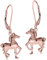Kinder Ohrringe Ohrhänger echt 925 Sterling Silber Mädchen Brisur Pferde Rosegold A117