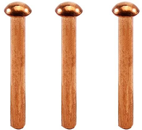 MroMax 20 Stück M5 Rundkopf Kupfer solide Nieten Verschluss 0,5 cm Durchmesser x 4 cm Länge für elektrische Anwendungen, Kupfer-Finish, Kupferton