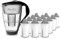 PearlCo Glas-Wasserfilter (schwarz) mit 12 Protect+ Classic Filterkartuschen (f. hartes Wasser) - Made in EU