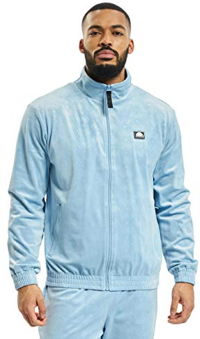 Southpole Herren Southpole AOP Velour Jacket, babyblue, M