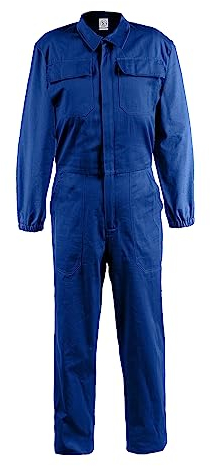 Ultra Overall Herren Arbeitskleidung - Rallyekombi Overall mit Verstecktem Reißverschluss, Zwei Oberen Taschen, Zwei Fronttaschen, Werkzeugtasche, Elastische Bündchen, Elastischer Bund Königsblau L