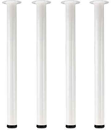 QLLY Lot de 4 Pieds réglables en métal pour Bureau, Table et mobilier, 70 cm, Blanc