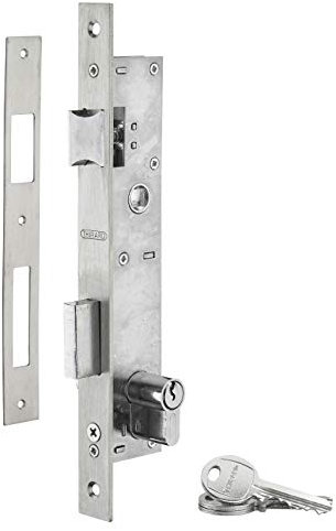 THIRARD - Serrure encastr. à cylindre pour menuiserie métallique, axe 21mm, L 36, bouts carrés, cylindre 30x30mm, inox, 3 clés
