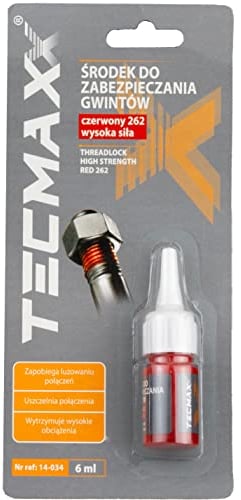 TECMAXX Schraubensicherung Hochfest Rot 6 ml - Schraubensicherungslack - Schraubenkleber - Schrauben Kleber