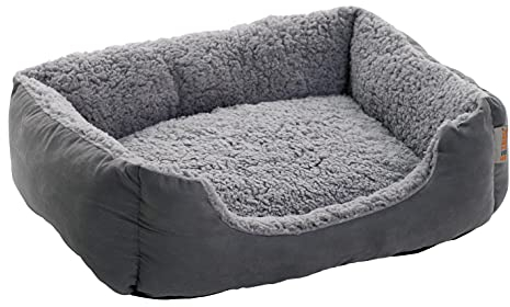 ESTEXO Hundebett Hundekissen Hundekorb Haustierbett Tierbett Hundesofa Dunkelgrau/Grau 90x70x20 cm
