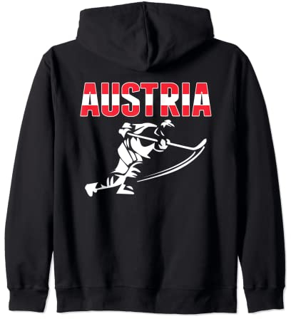 Österreich Eishockey Fans Trikot Österreich Flagge Hockeyschläger Kapuzenjacke
