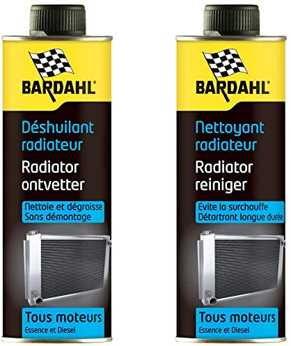 Bardahl 1100 DESHUILANT RADIATEUR, Flacon de 500 ML & 1096 NETTOYANT RADIATEUR