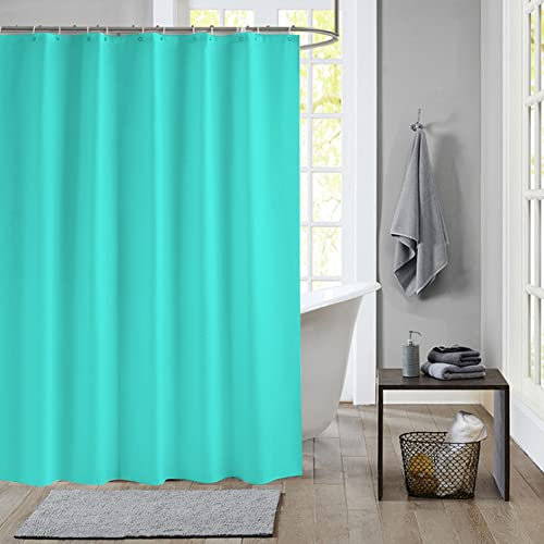 meioro Rideaux de Douche de Couleur Unie,Rideau de Salle de Bain Peva Imperméable avec Crochets,Doublure de Rideau de Douche Et Résistant à La Moisissure(Bleu Lac,Largeur 240cm x Hauteur 180cm)
