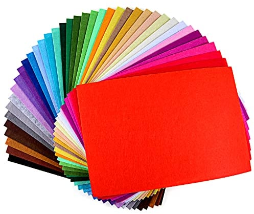 moinkerin Bastelfilz 40 Stücke Filzstoff 20X30CM Filz zum Basteln für DIY Projekt Felt Fabric für Kinder Starterset Filzplatten für Handwerk Nähen Manual Decoration Bunte