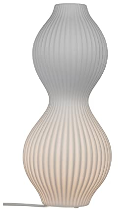 formano Tischlampe Keramik weiß mit Rillen 18 x 40 cm Dekoleuchte bauchig