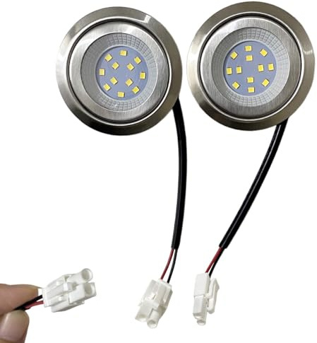 YFcaiheng 2-teiliges DC 12V 220V 1,5W LED Küchenherd Dunstabzugshaube Licht 55-60mm Rauchventilator Ventilatorlampe 20W Halogenäquivalent (Color : 220V AC Warm White, Größe : No)