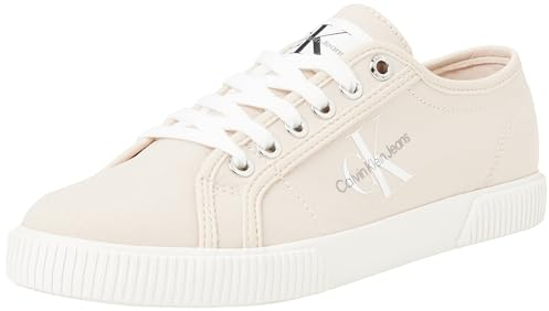 Calvin Klein Jeans Sneakers Vulcanizzate Donna Essential Vulcano Monogram Scarpe, Rosa (Whisper Pink/Bright White), 39