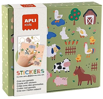 APLI Kids 19431 – Aufkleber-Set Tiere und Ihr Lebensraum in Einer Kartonbox, mit Aufklebern, um die Illustrationen zu vervollständigen. Ab 3 Jahren.