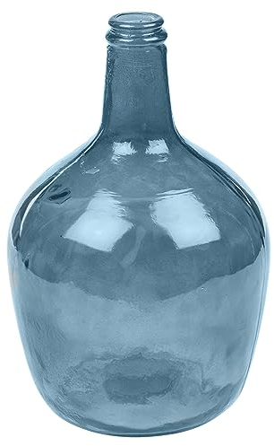 URBNLIVING Grand vase rond en verre recyclé coloré 4 l ou 8 l - Grand vase rond coloré - Décoration d'intérieur (4 l, gris)