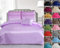 WEAVERS: Luxurious 6-Piece Silky Satin Bedding Set, Smooth & Glossy Finish, Includes Reversible Zipped Duvet Cover, 1 Fitted Sheet, and 4 Pillowcases. (Colour Lilac Size Single)