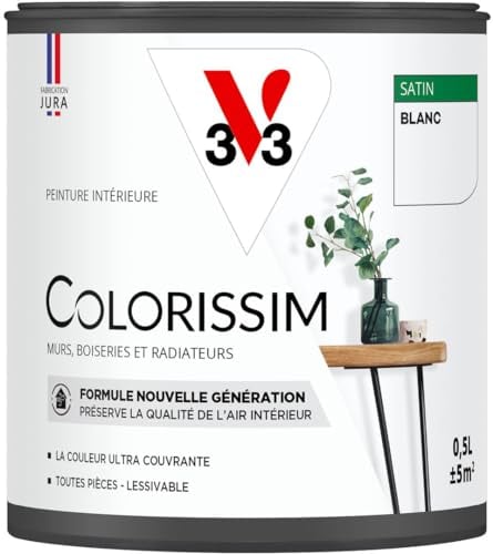 V33 Peinture multi-supports Colorissim® Blanc satin 0,5L