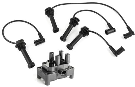 LST Zündkabelsatz + Zündspule Zündmodul Zündeinheit kompatibel mit Ford Focus C-Max Fiesta V Mondeo IV 1.2 1.4 1.6