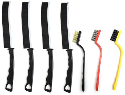 Kit de 7 Cepillos de Limpieza Profunda para Hendiduras y Juntas de Azulejos para Cocina y Baño,Ventanas y Grease Away - Herramientas Ergonómicas y Duraderas para una Limpieza Hogareña Efectiva