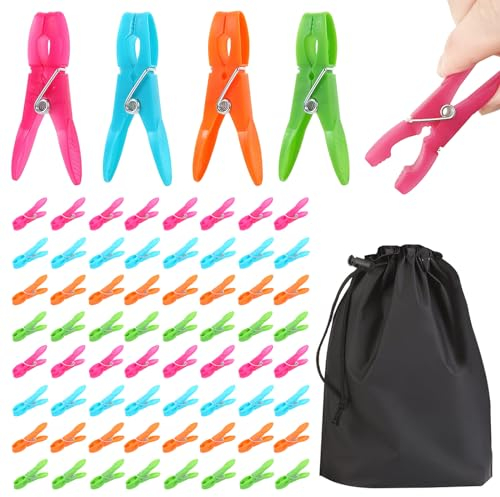 VINEST 72 Pièces Pinces A Linge, Résistantes Au Vent et Antiglissantes Pinces À Linge, Epingle A Linge Ne Laisse Pas De Marques, Pince A Linge sans Trace avec Sac De Rangement