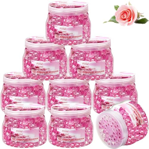 Dansib Lufterfrischer-Gelperlen, Großpackung, 284 ml, Geruchsbeseitiger, Gel-Perlen, Gel-Geruchsbeseitiger für Zuhause, Badezimmer, Autos, Boote und Haustierbereiche (Rose)