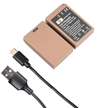 DSTE 7.2V (2-Pack) TPS-BLS50 Replacement Battery, Rechargeable Camera Battery Pack with USB Type C 2.5 Hrs Fast Charging Compatible with E-PL2 E-PL3 E-P3 E-PM1 STYLUS 1 OM-D E-M10