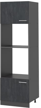Vicco Armario para microondas R-Line, Hormigón Negro/Antracita, 60 cm
