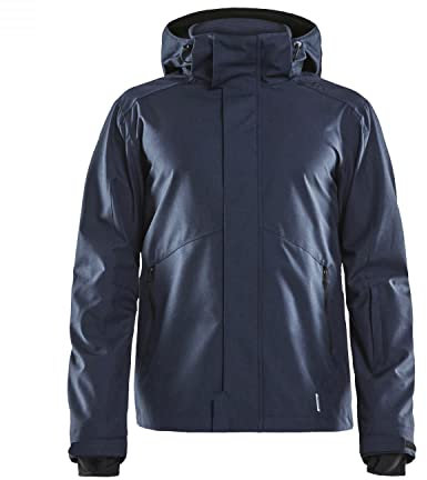 Craft MOUNTAIN Jacket | Herren Winterjacke 3XL | Dark Navy Melange | Wind- und Wasserdicht | Hoher Kragen und abnehmbare Kapuze | Regenjacke Herren wasserdicht | Skijacke Herren
