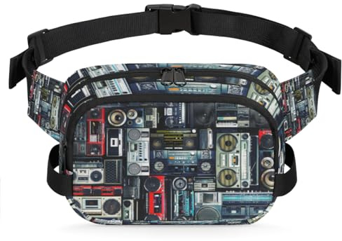 Vintage of Radio Boombox Hüfttasche Multifunktionspaket für Reisen, Sport, Laufen, Radio-Druck, Bauchtasche, Geldbörse, Gürteltasche für Damen, Herren, Mädchen, Jungen, farbe, XL, Taschen-Organizer
