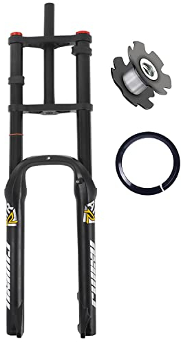 Forcella Ammortizzata MTB 26 Pollici 4.0 Fat Tire Mountain Bike Forcella Anteriore pneumatica Viaggio 150 mm Regolazione smorzamento Ammortizzatore per Bici da Neve Forcella Anteriore Tubo Dritto QR