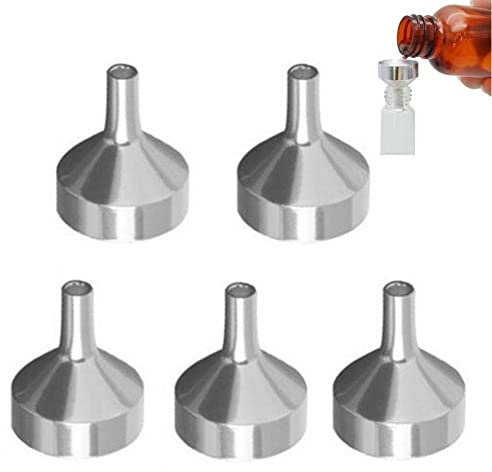 Mini Entonnoir en Métal 5 Pièces, Petit Entonnoir pour Remplir des Bouteilles, Petit Entonnoir pour Transférer des Cosmétiques, des Huiles Essentielles, des Parfums des Liquides
