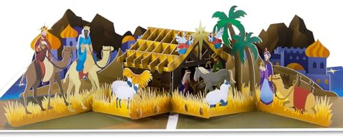 GREETING ART Pop Up Weihnachtskarte, Weihnachtskarten Religiös, Weihnachtskrippe, Grußkarten zur Heiligen Geburt, Weihnachtskarten mit Umschlag, Weihnachten Karte für Mama, Frau Freundin