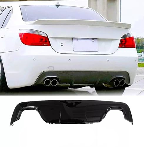For Auto Perfectionists UK Rear Valance Diffuser Quad Exit Compatible With BMW 5 Series M5 E60 M Sport 2003-2010 ABS Gloss Black