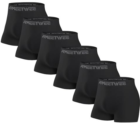 MEETWEE Herren Kompressionsshorts Boxershorts Männer Sport Unterhosen Retroshorts Men Unterwäsche Atmungsaktiv Weich 4/5/6 Pack