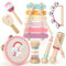 Lehoo Castle Musikinstrumente für Kinder, Montessori Holzspielzeug ab 2 3 Jahre, Instrumente Set mit Xylophone Trommel für Kindergarten, Musik Lernspielzeug Geschenk für Baby Mädchen Junge (Einhorn)