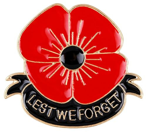 Mohnblumen-Brosche Lest We Forget, Mohnblumen-Anstecknadel, Anstecknadel, Anstecknadel, Anstecknadel, Gedenk, Sonntag, rote Blume, Strass, Abzeichen, Bankett, Emaille, Mohnblume, Revers, besonderes