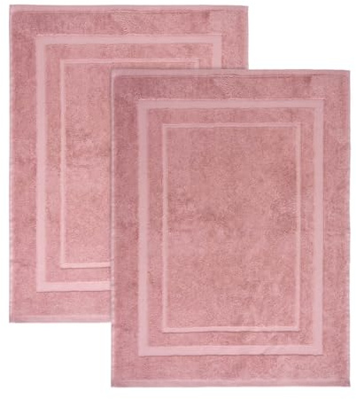 NELLA BIAGINI Tappeto Bagno, Set da 2, Tappetino Doccia, Assorbente, Lavabile, 50x70 cm, 100% Spugna di Cotone, 700 gr/mq, Resistente, Elegante. Modello: Minerva