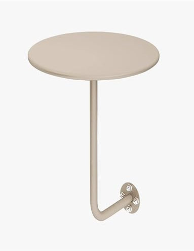 Kompakter runder Wandtisch, an der Wand montierter kleiner runder Tisch for die Waschküche. Schwebender Wandschreibtisch aus Metall for kleine Räume, Küche/Bar/Büro/Schlafzimmer/Garage.(Gold)