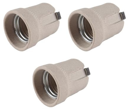 Sarini 3PCS Douille E27 À Vis Douille En Céramique Porcelaine E27 Porte Ampoule Halogène Incandescente Sources Lumineuses À Base E27