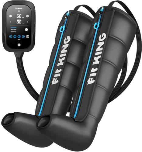 FIT KING Bottes de Pressothérapie pour Jambes avec 5 Zones Rechargeable (S) | 3 Modes et 12 Intensités Massage Complet pour une Récupération Sportive et la Détente Musculaire