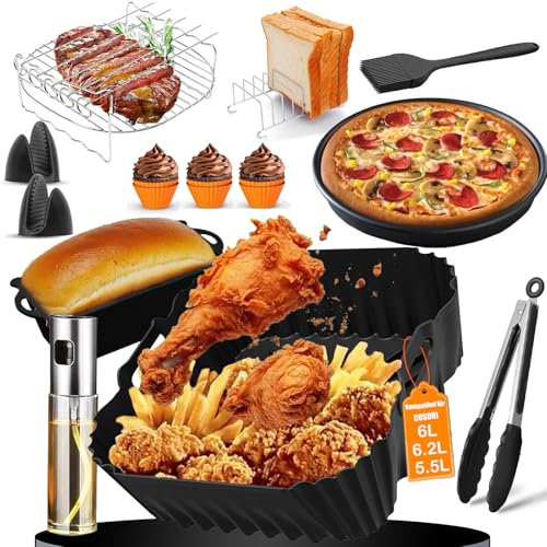 Cosori Turboblaze Air Fryer XXL 6 L/5,5 L/6,2 L, accessoires pour friteuse à air chaud Philips Airfryer NA230/00 6,2 L, Ninja AF180eu AF140eu, Russell Hobbs 8L