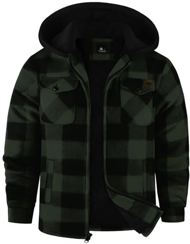 zitysport Hemdjacke Jungen Verdicken Hoodie Karierts Jacke Kinder mit Reißverschluss Warm Flanelljacke Jungen Sweatjacke Outdoor Fleecejacke Winter Jacken für Junge mit Brusttasche