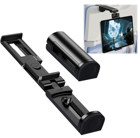 Zilchx Airplane Tablet Holder For Travel, Universal Handfree Tablet Mount with 360 Degree Rotation, Airplane Essentials Tablet Stand for iPad, Phone, Switch, Kindle