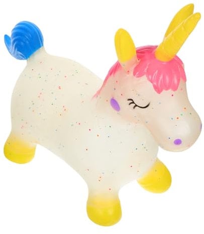 TOYANDONA Hüpfspielzeug Für Kleinkinder Aufblaspferd Mit Einhorn- Hüpfpferd Aus Kunststoff Für Junge Mädchen Zum Reiten Und Gleichgewichtstraining Geeignet Für Geburtstag Und Zuhause