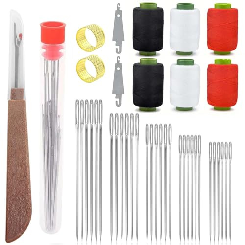 37 Teiliges Nähwerkzeug-Set, Needles Thread Hand Repair Tools, NäHset Grundausstattung, tragbares Nähset mit schmalen Nadeln und Fäden, Nähzubehör für Anfänger und Profis (37PCS)