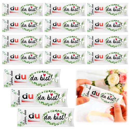 15 Stück Schön Dass Du Da Bist Taufe Geschenke Hülle Filz Geschenk für Schokolade Schokoriegel Geschenkbox, Gastgeschenk Kompatibel mit Duplo für Taufe Hochzeit Kommunion Konfirmation Geburtstag